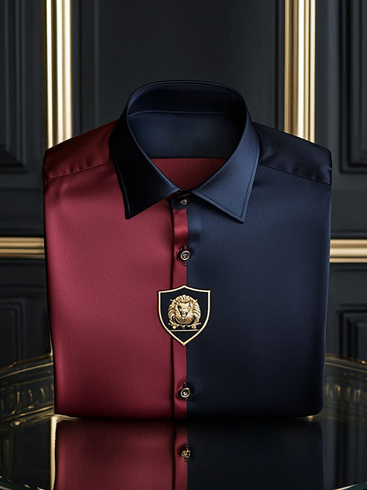 Men's Satin Luxury Business Long Sleeve Shirt