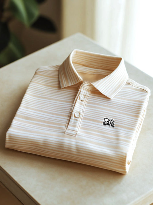 Men's Business Casual Button Short Sleeve Polo Shirt