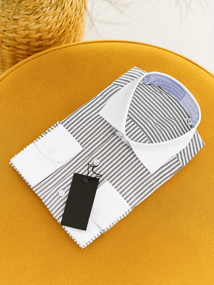 Men's Striped Business Casual Shirt