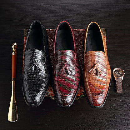 Business Casual Simple Fashion Tassel Men'S Leather Shoes