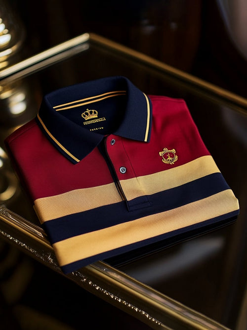 Men's Business Casual Button Short Sleeve Polo Shirt
