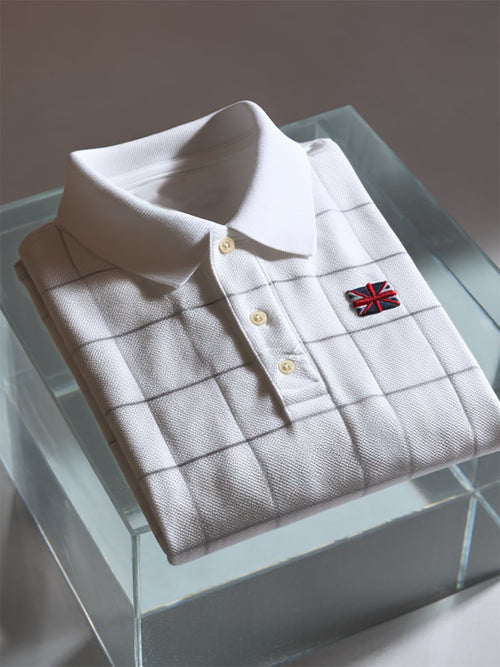 Men's Business Casual Union Jack Button Short Sleeve Polo Shirt