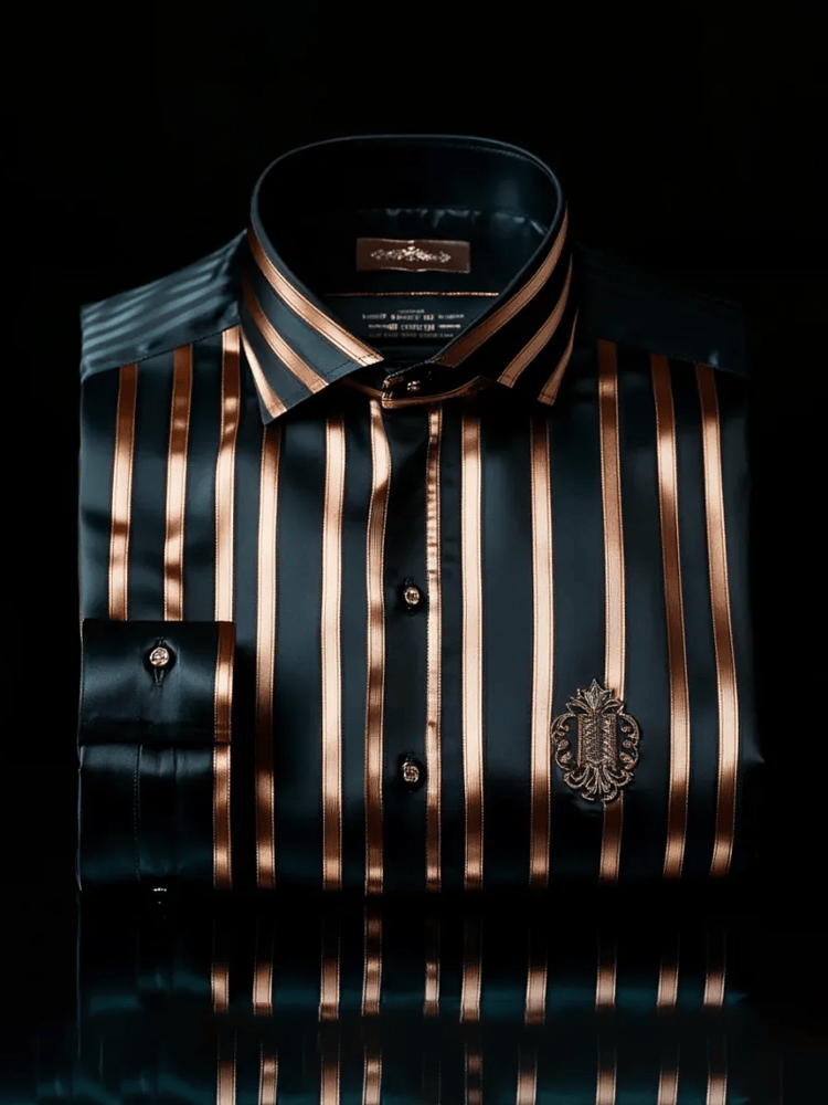Men's Elegant Romantic Striped Long Sleeve Shirt