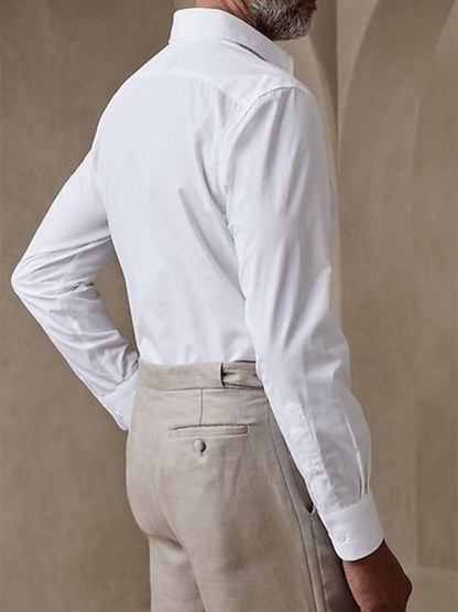 Men's Solid Color Design Business Casual Shirt