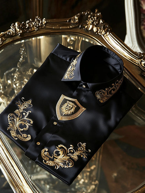 Men's Satin Luxury Business Long Sleeve Shirt