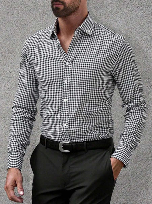 Men's Street Style Business Casual Printed Long Sleeve Shirt
