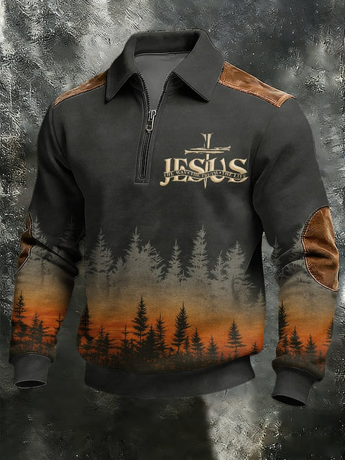 Men'S Vintage-Style Faith Printed Sweatshirt-Fast Shipping