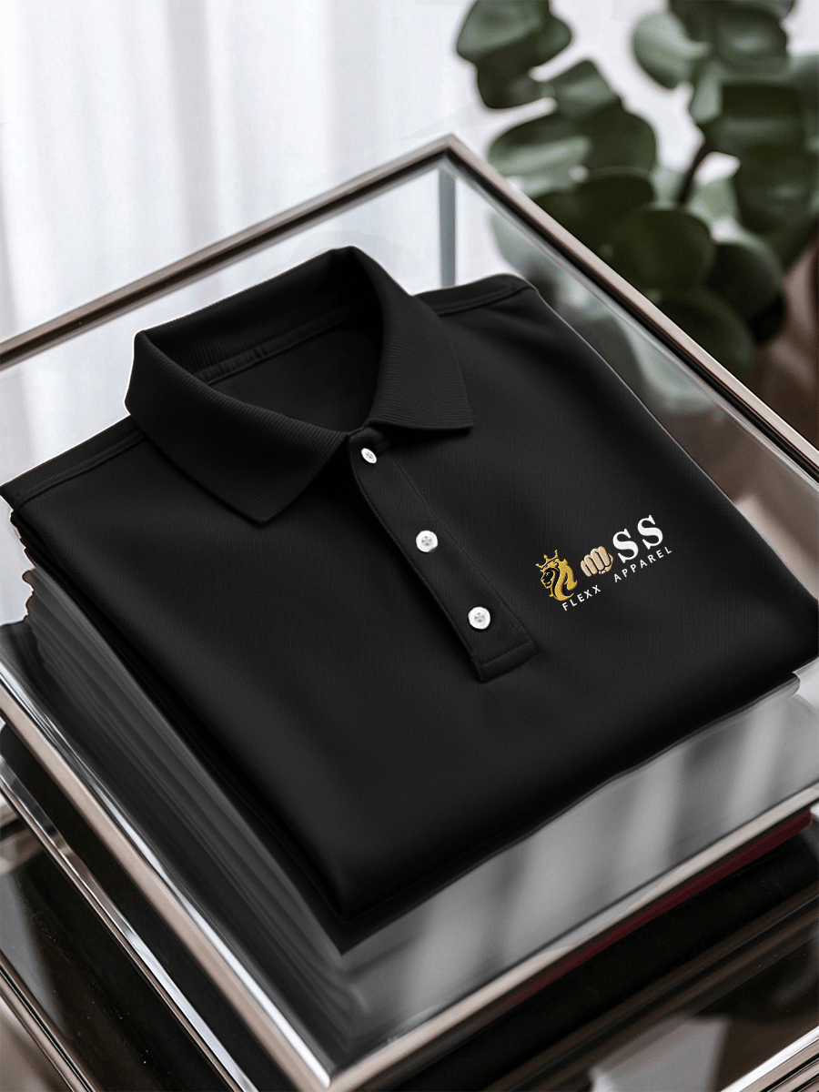 Men's Business Casual Printed Short Sleeve Polo Shirt