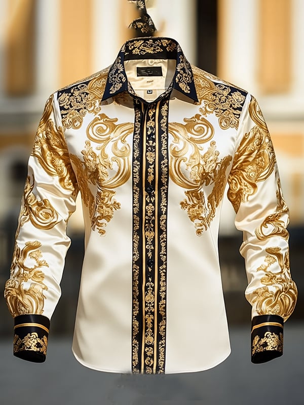 Men's Satin Luxe Long Sleeve Button Down Shirt