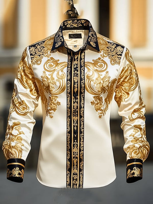Men's Satin Luxe Long Sleeve Button Down Shirt