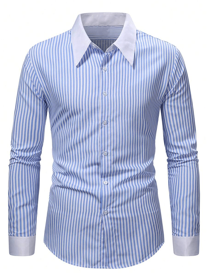 Men's Striped Business Casual Shirt