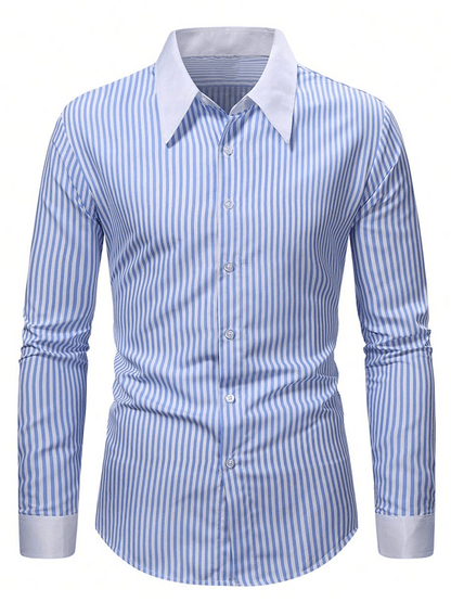 Men's Striped Business Casual Shirt