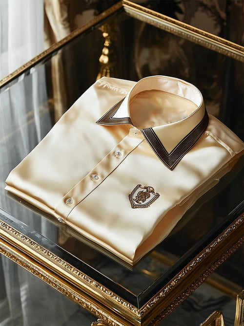 Men's Luxe Satin Long Sleeve Shirt