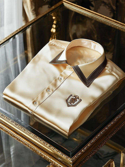 Men's Luxe Satin Long Sleeve Shirt