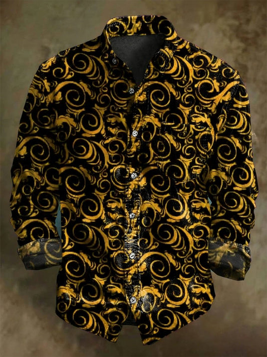 Men's Vintage Art Long-Sleeved Shirt