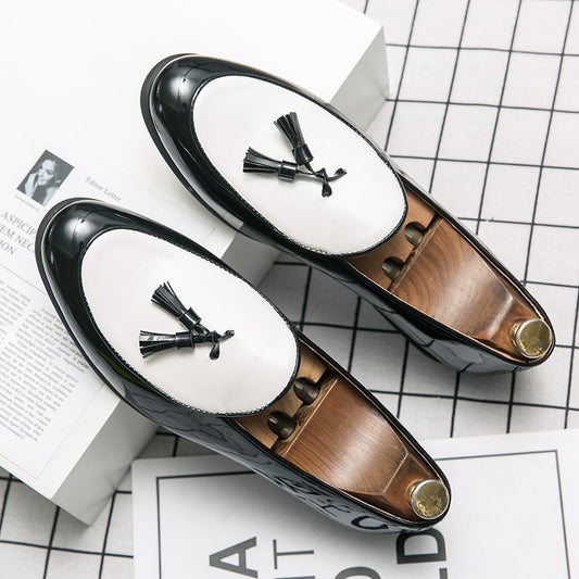 Men'S Casual Fashion British Shiny Leather Shoes