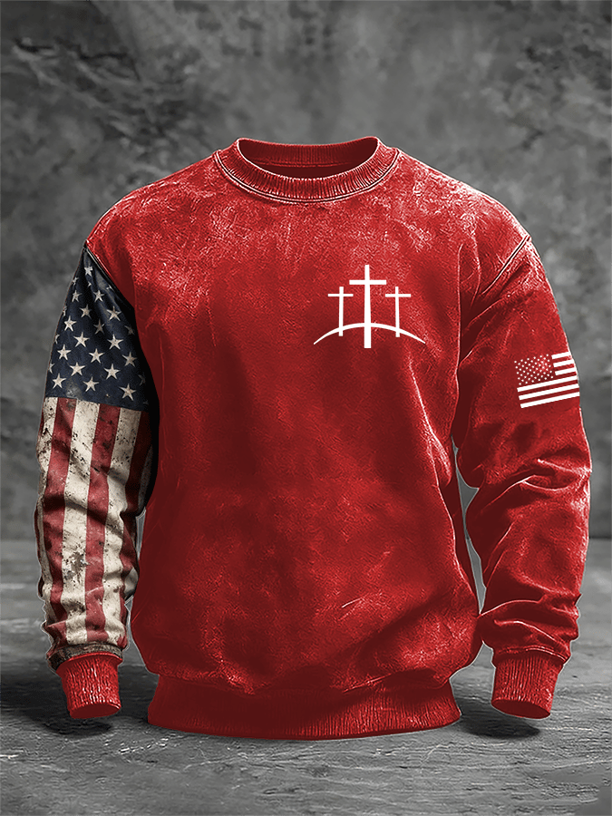 Men's Faith Print Crew Neck Sweatshirt