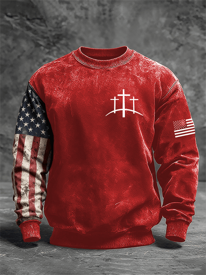 Men's Faith Print Crew Neck Sweatshirt