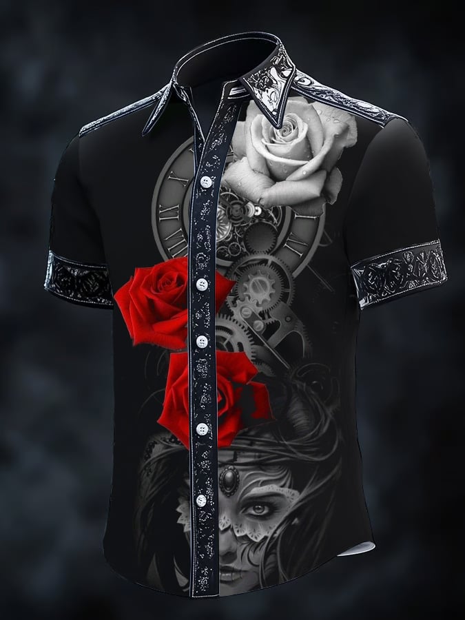 Men's Gothic Dark Short Sleeve Shirt