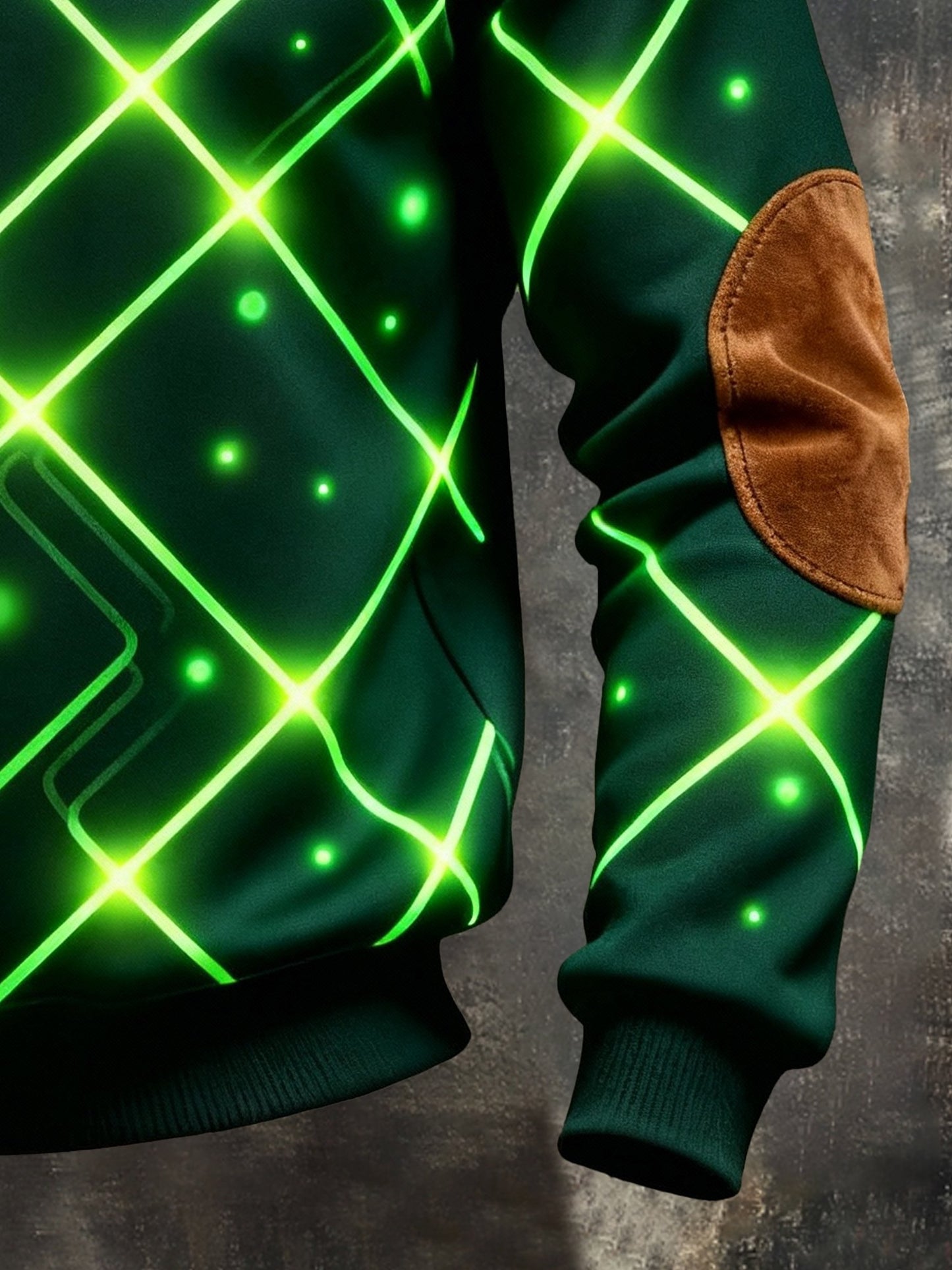 Men's Retro Color Block Print Color-Blocked Zip-Up Sweatshirt
