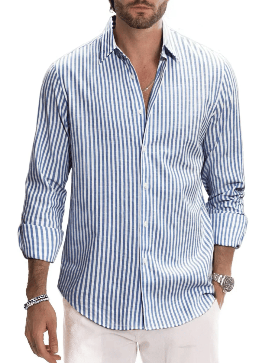 Men's Casual Striped Print Shirt