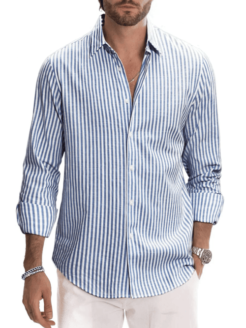 Men's Casual Striped Print Shirt
