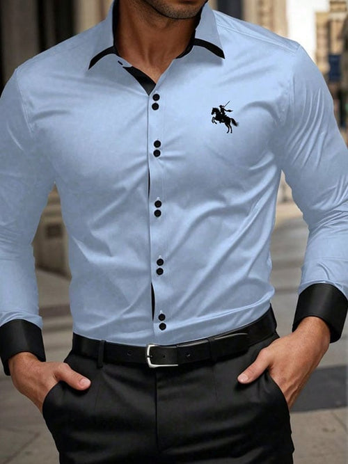 Men's Plaid Business Long Sleeve Shirt