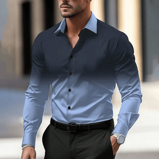 Men's Geometric Design Business Casual Shirt