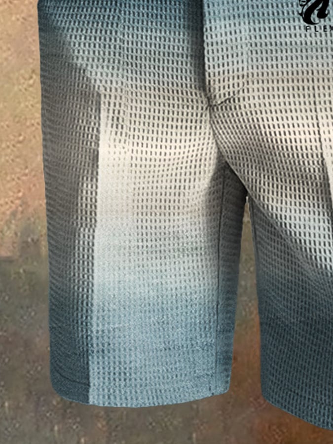 Men's Casual Gradient Waffle Pants