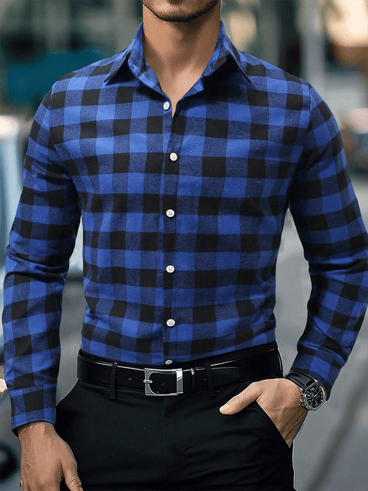 Men's Plaid Business Casual Shirt