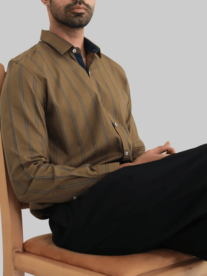 Men's Striped Business Casual Shirt