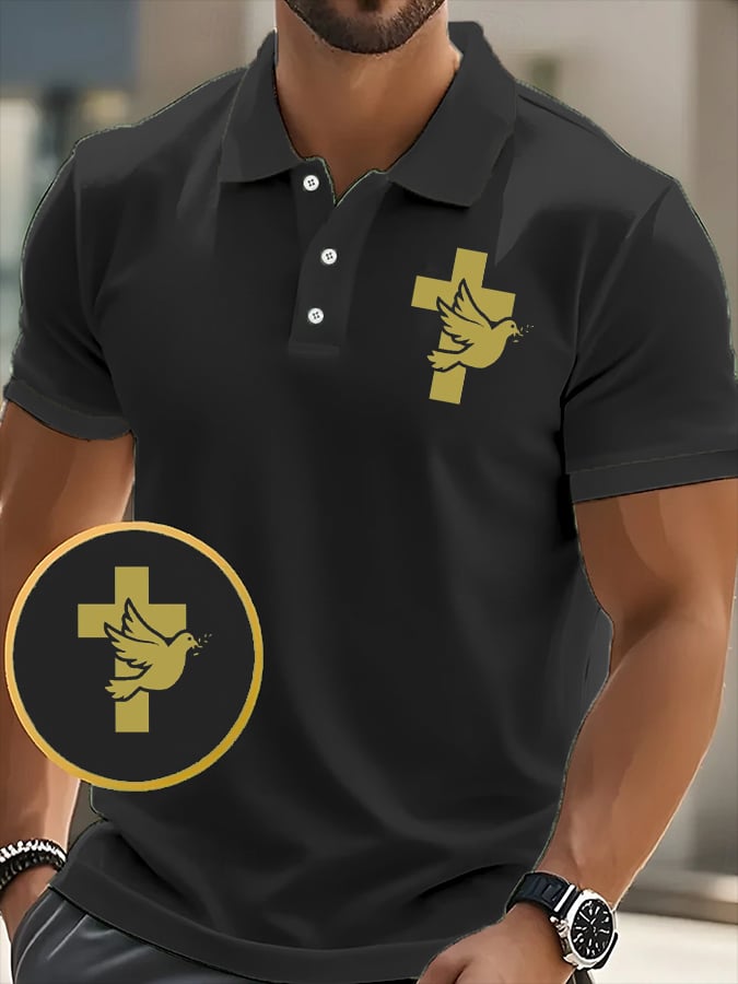 Men's Faith Printed Casual Polo Shirt