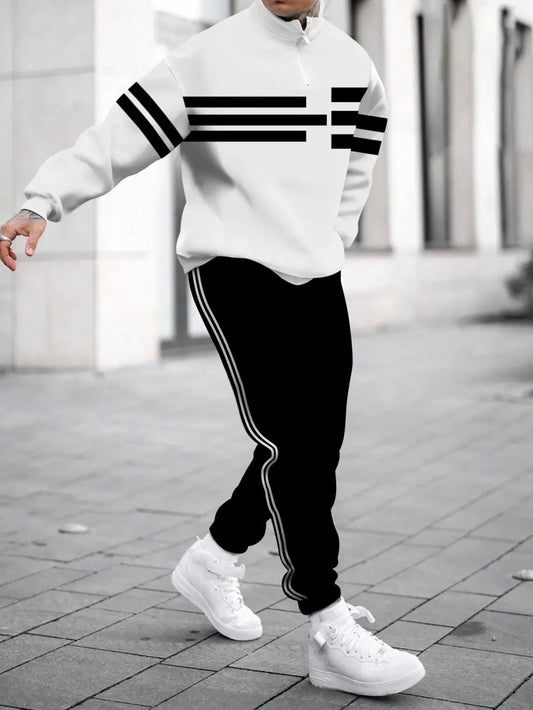 Relaxed Zipper Long Sleeve Two Piece Set