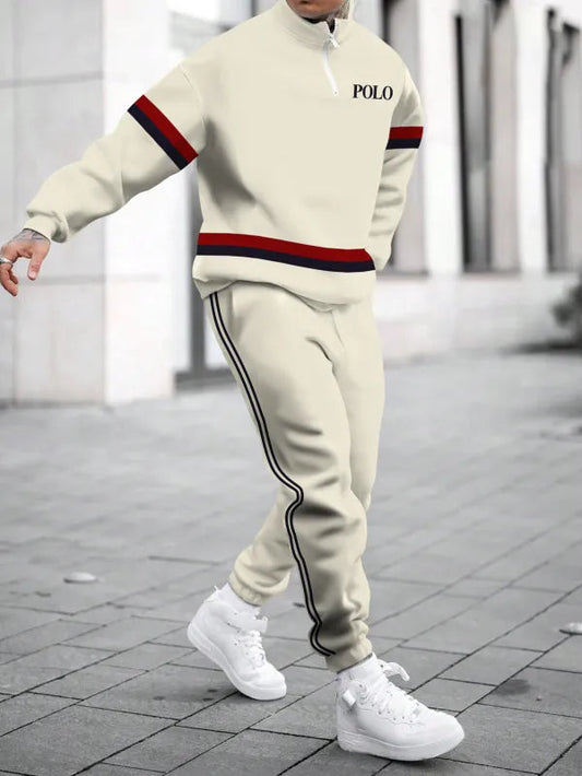 Relaxed Zipper Long Sleeve Two Piece Set