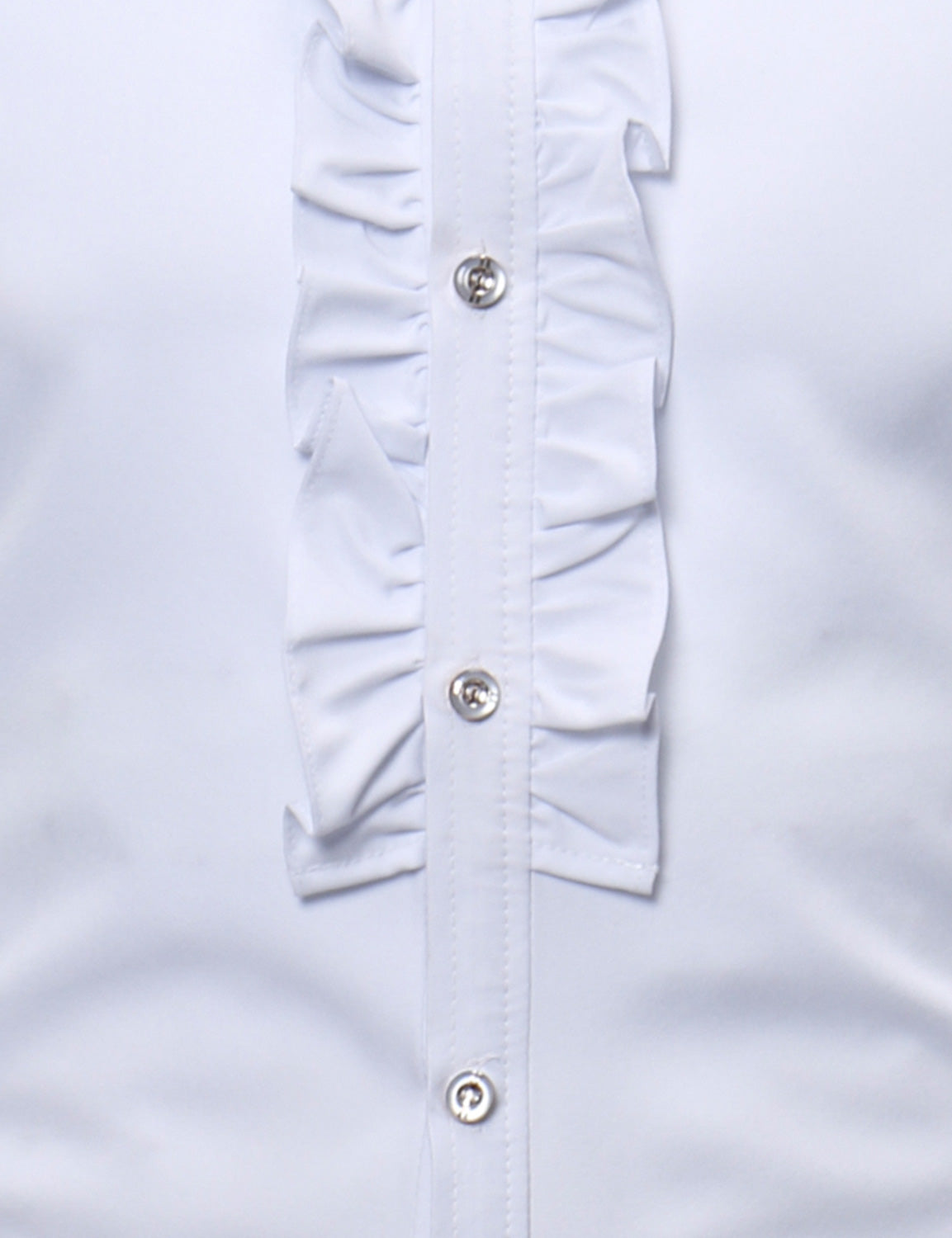 Men's Stand Collar Lace Solid Color Long Sleeve Tuxedo Dress Shirt