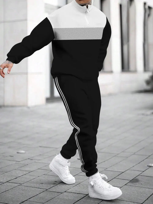 Relaxed Zipper Long Sleeve Two Piece Set