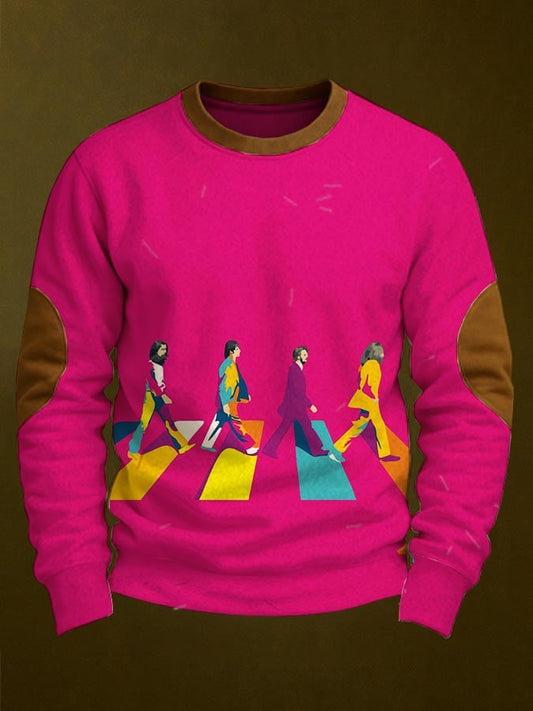 Men's Vintage Musical Print Sweatshirt