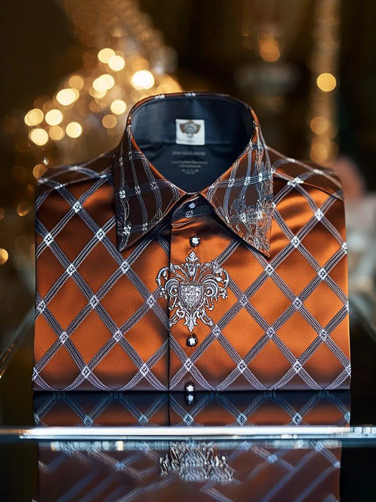 Men's Satin Luxe Long Sleeve Button Down Shirt