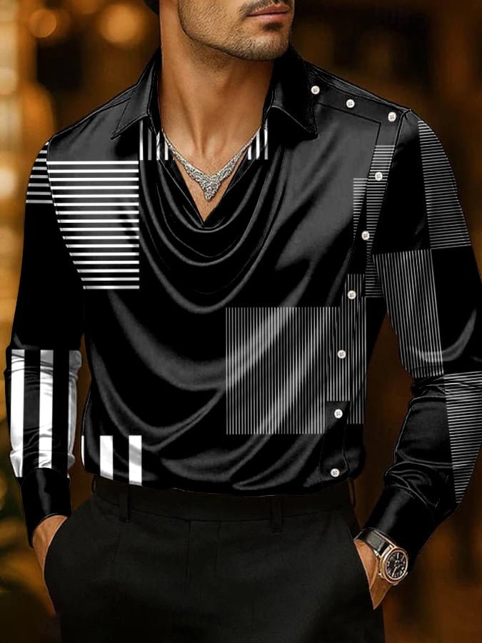 Men's Business Casual Satin Shirt
