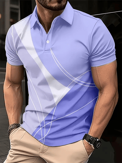 Men's Golf Casual Printed Casual Polo Shirt