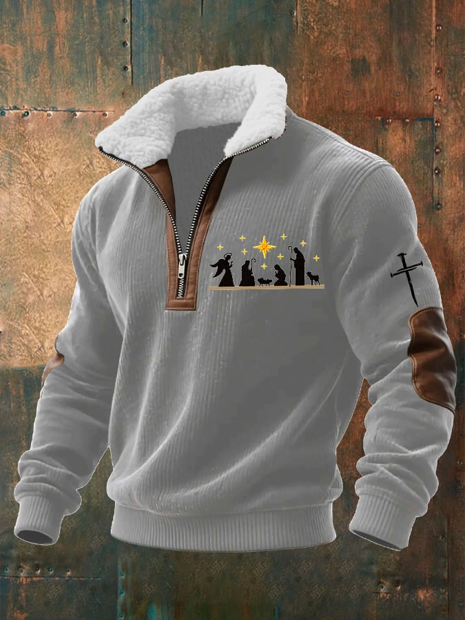 Men's casual retro faith Christmas sweatshirt