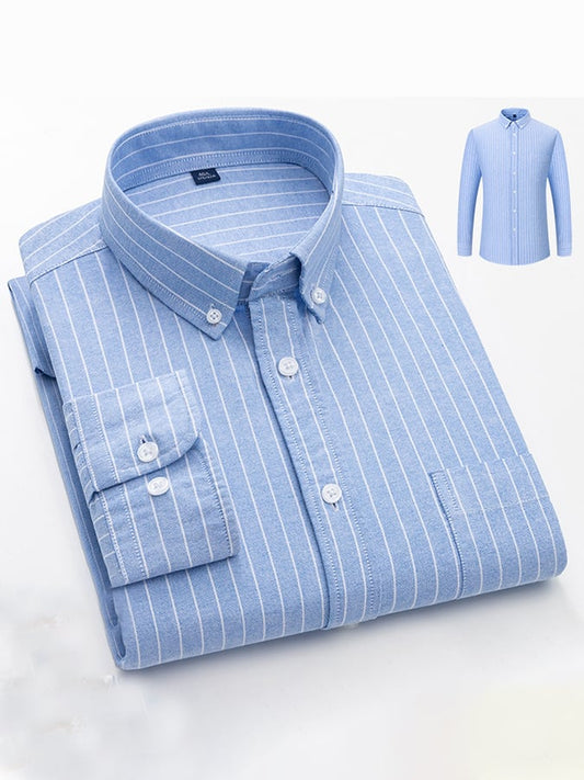 Men's Business Cotton Striped Shirt