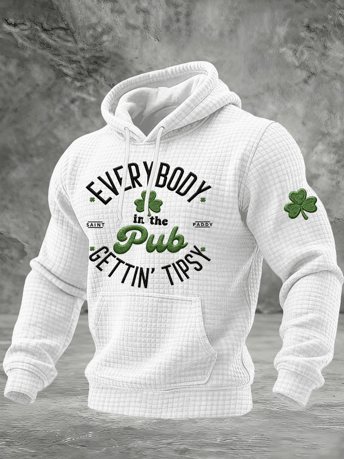 Men's St. Patrick's Day Print Checkered Hoodie