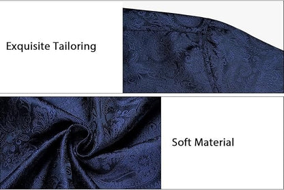 Men's Silk Paisley Dress Shirts,Blue Paisley