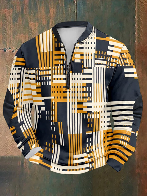Men's Vintage Geometric Style Print Sweatshirt