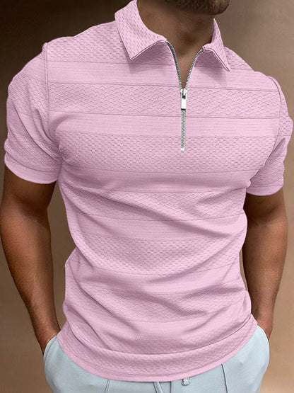 Fashion Casual Lapel Knitted Jacquard Polo