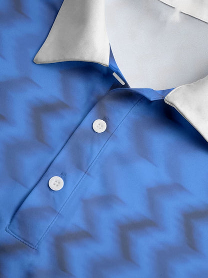 Men's Fashionable Geometric Short Sleeved Polo Shirt