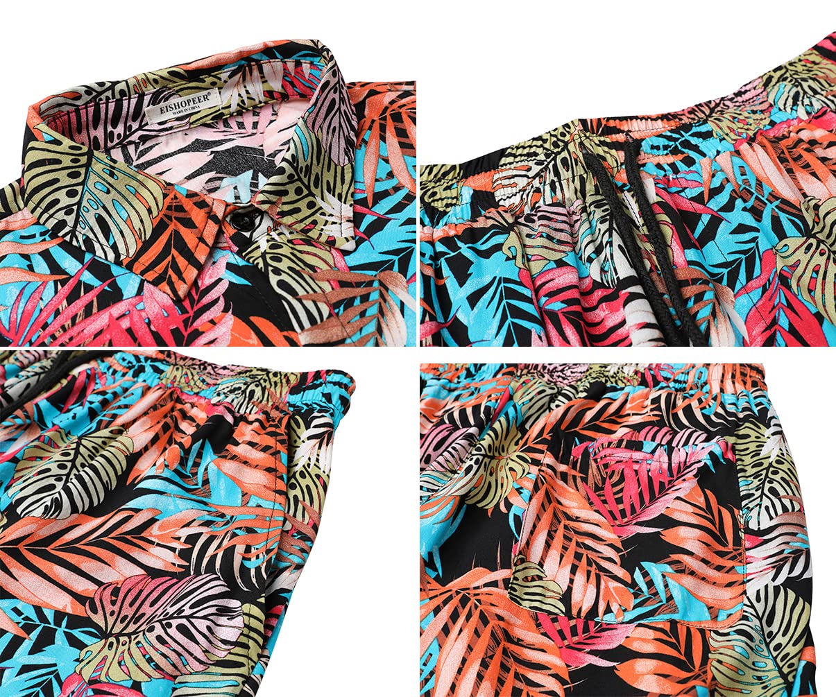 Casual Men's Apricot Vacation Style Shirt & Shorts Set