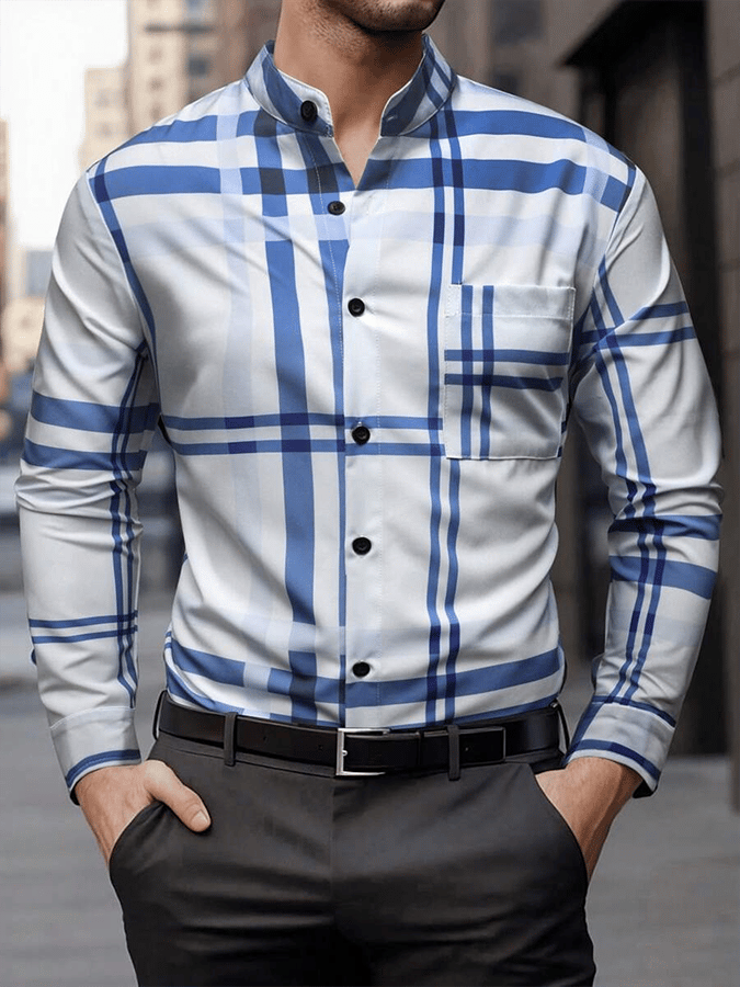 Men's Plaid Business Casual Shirt