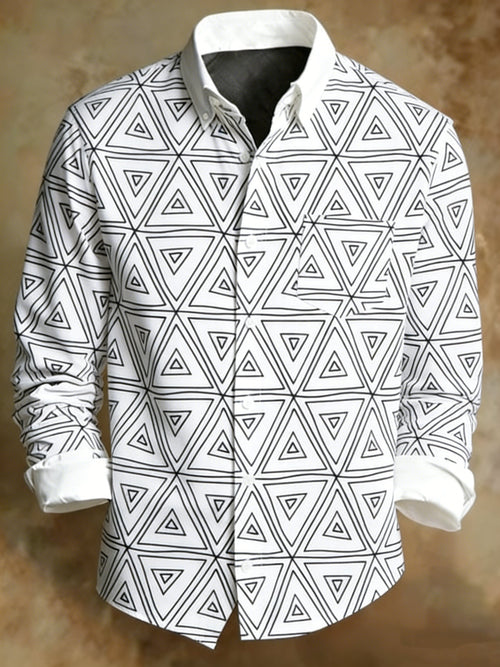 Men's Geometric Gradien Business Abstract Art Shirt